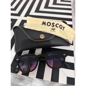 NEW Moscot Lemtosh Sunglasses Black 44 Authentic w/ Box Case Cloth